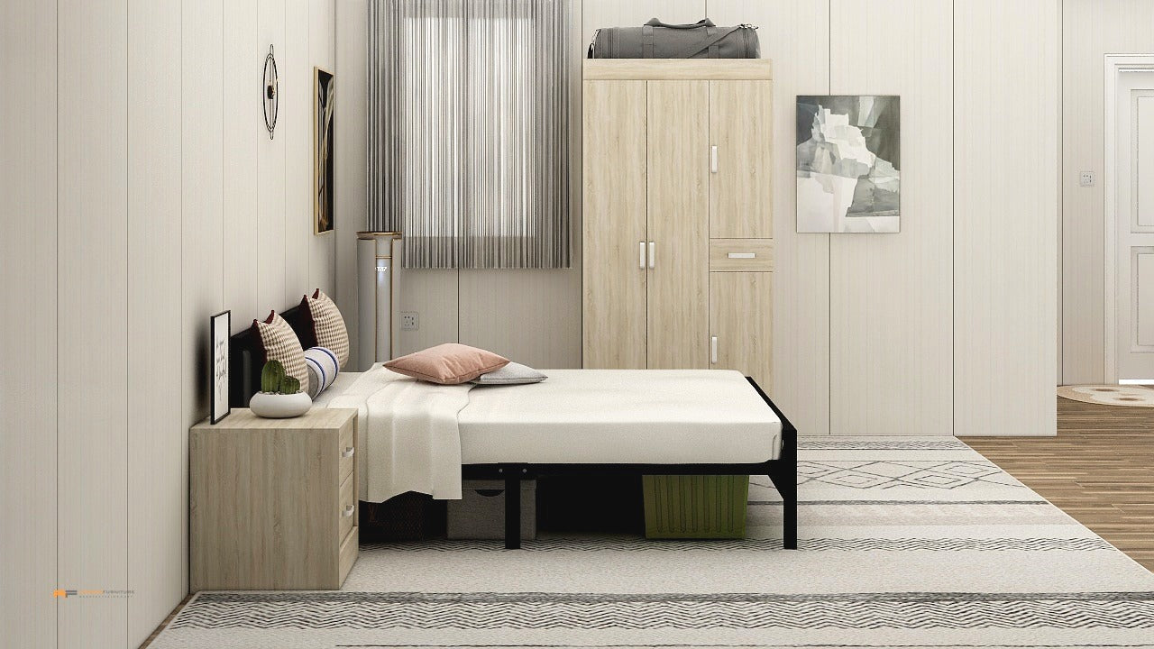 JAMES Single Metal Bed Frame Astro Foam