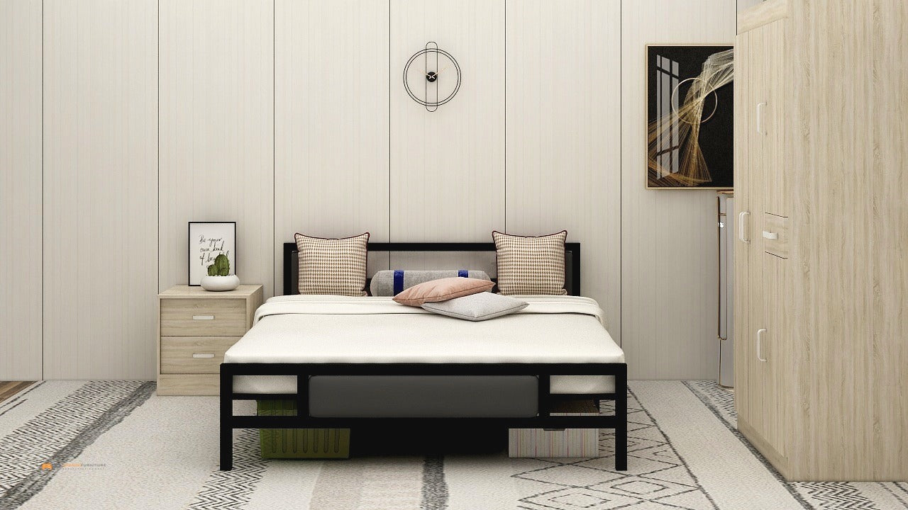 JAMES Single Metal Bed Frame Astro Foam
